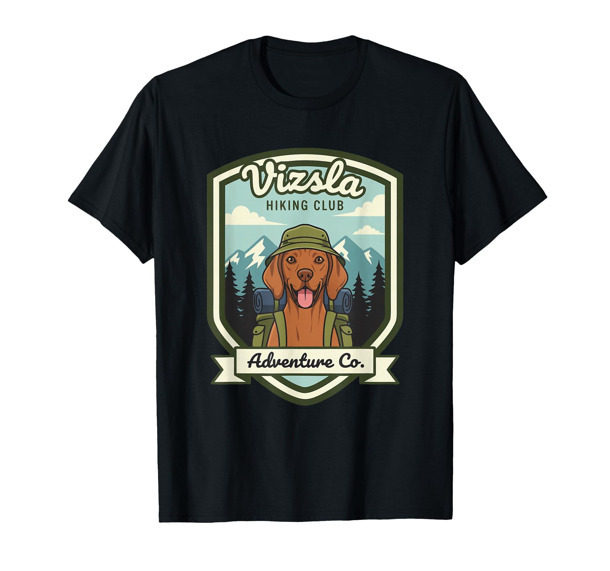 Vizsla Hiking Club Outdoor T-Shirt - Fun Novelty Design Men Women - T-Shirt, Sweatshirt, Hoodie