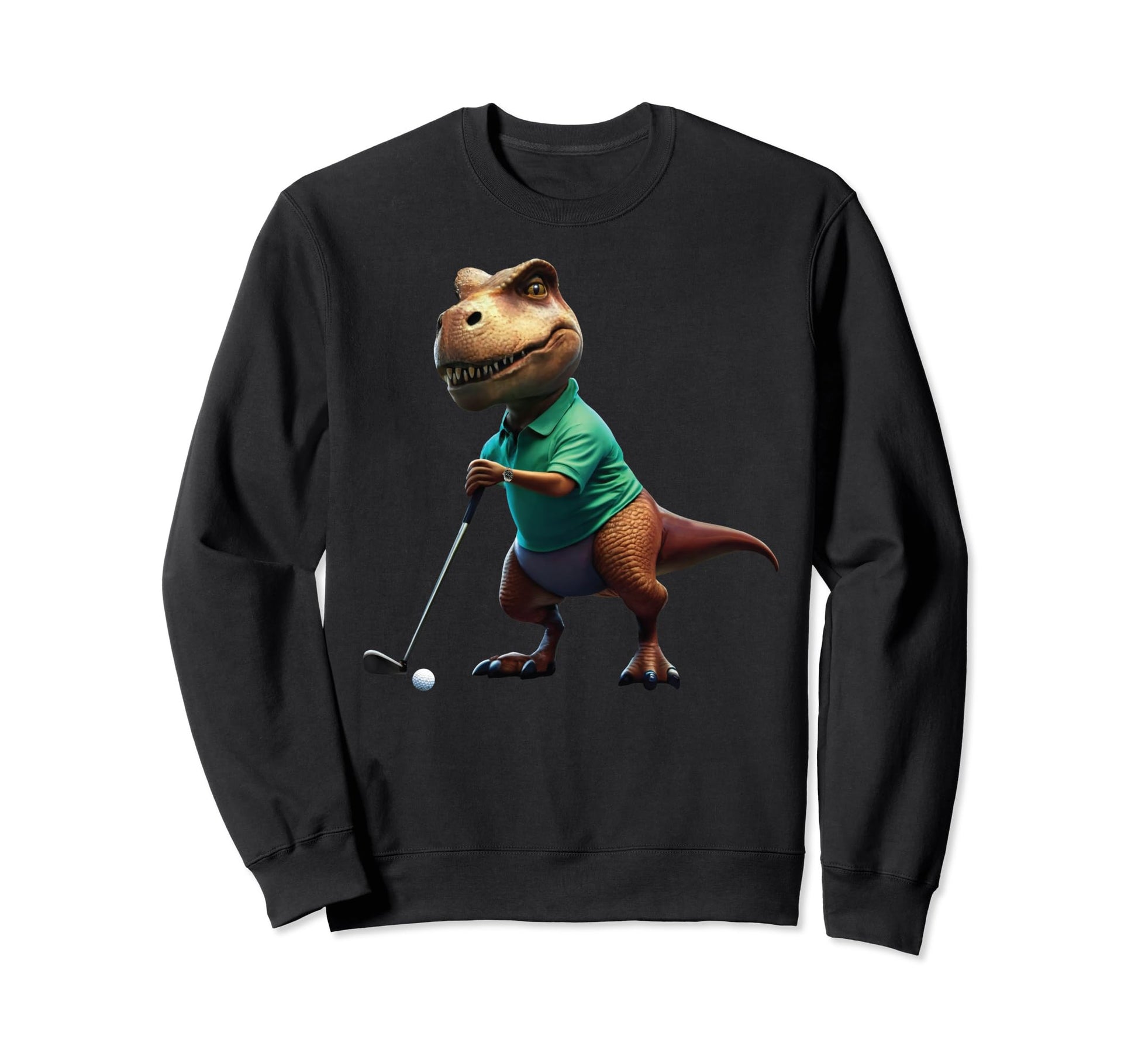 Golf Dinosaur Trex Dad Golfing Sweatshirt - Graphic Print for Adults - T-Shirt, Sweatshirt, Hoodie