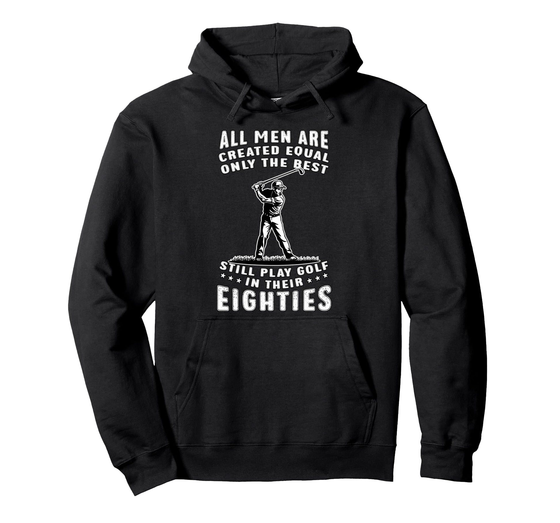 Funny 80Th Birthday Golf Dad Play Hoodie - Minimalist Print for Adults - T-Shirt, Sweatshirt, Hoodie