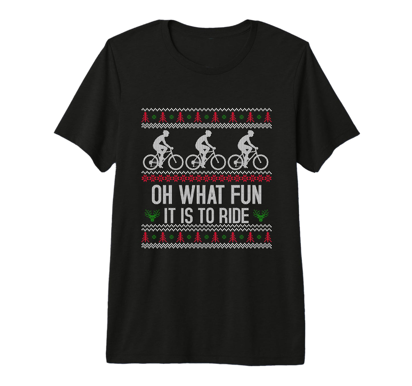 Bike Bicycle Mountain Bike Santa Claus T-Shirt - Custom Art Print Unisex - T-Shirt, Sweatshirt, Hoodie