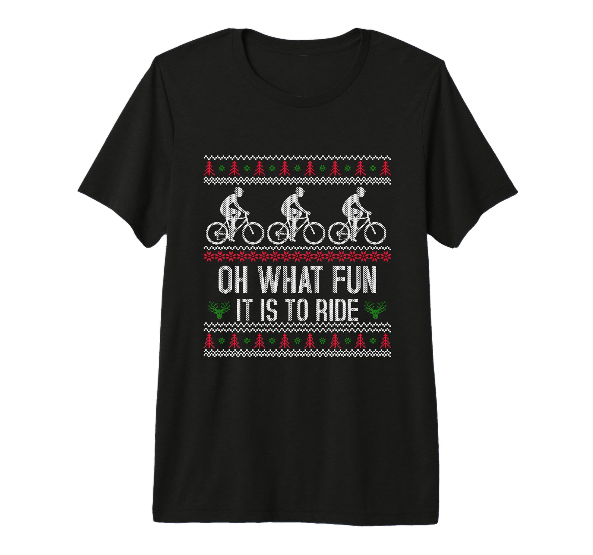 Bike Bicycle Mountain Bike Santa Claus T-Shirt - Custom Art Print Unisex - T-Shirt, Sweatshirt, Hoodie