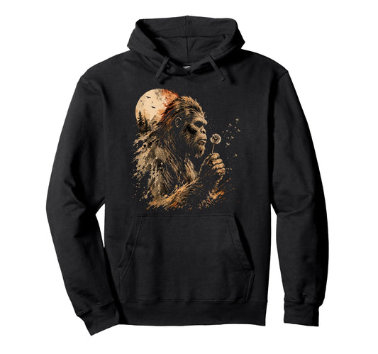 Blowing Wishes Funny Bigfoot Blowing Hoodie - Custom Art Print for Adults - T-Shirt, Sweatshirt, Hoodie