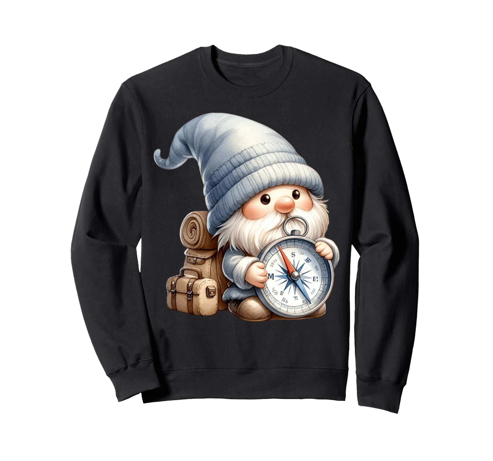 Camping Dad Gnome Compass Hiking Sweatshirt - Graphic Print Men Women - T-Shirt, Sweatshirt, Hoodie