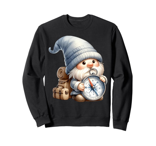 Camping Dad Gnome Compass Hiking Sweatshirt - Graphic Print Men Women - T-Shirt, Sweatshirt, Hoodie