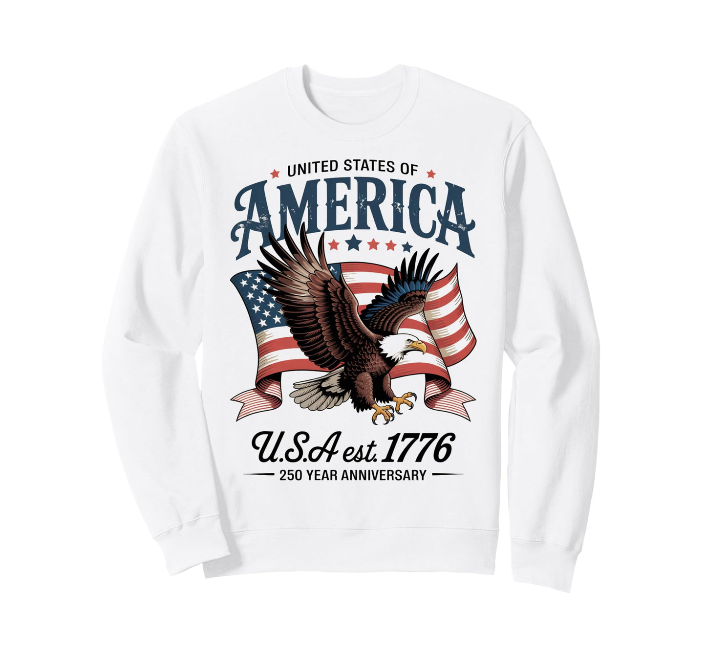 Mens Womens American Flag Usa Est Sweatshirt - Minimalist Print for Adults - T-Shirt, Sweatshirt, Hoodie