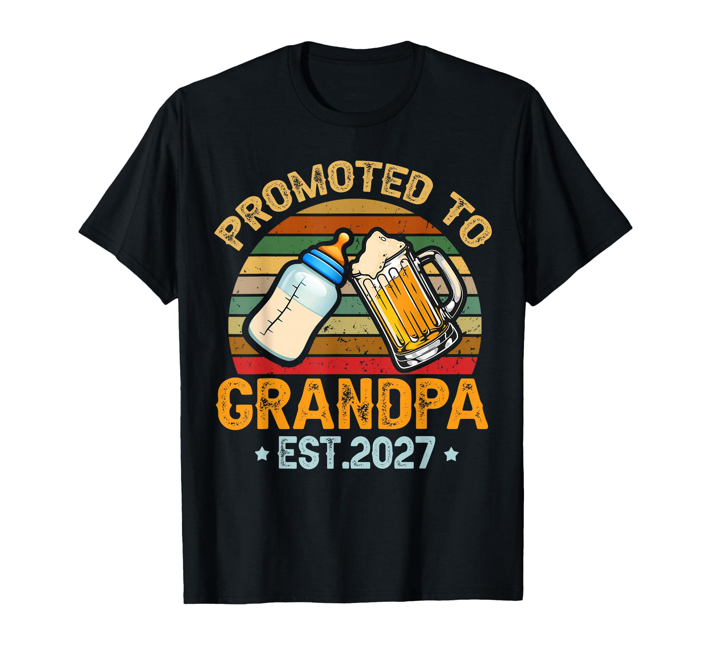 Promoted To Grandpa Est 2027 T-Shirt - Aesthetic Graphic for Adults - T-Shirt, Sweatshirt, Hoodie