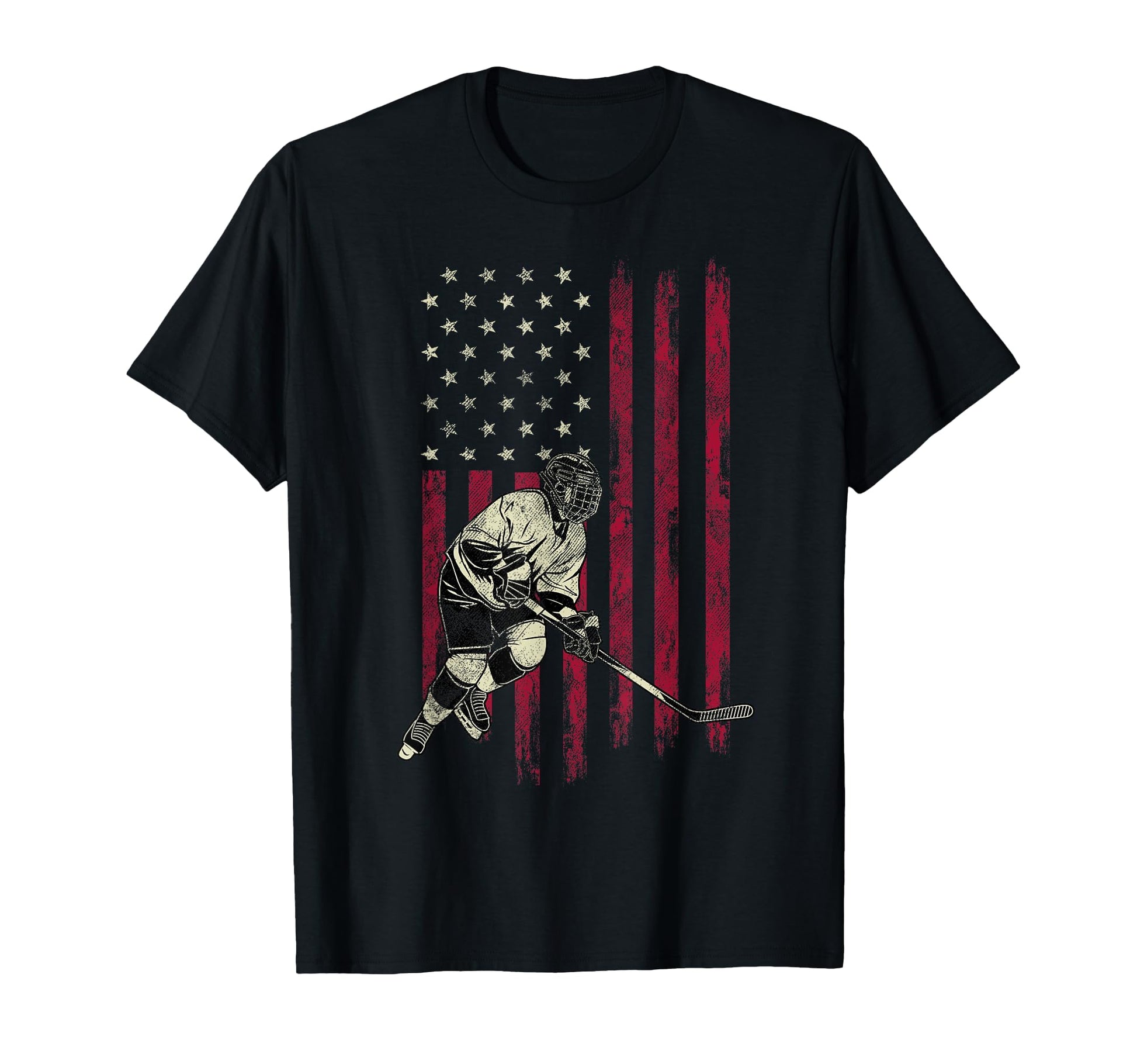 Hockey American Flag 4Th July Gift T-Shirt - Streetwear Style for Adults - T-Shirt, Sweatshirt, Hoodie