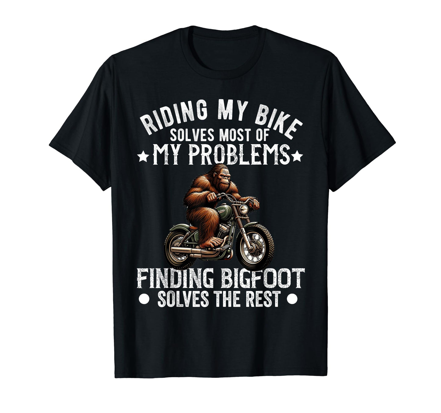 Motorcycle Bigfoot Sasquatch Dad Biker T-Shirt - Trendy Graphic for Adults - T-Shirt, Sweatshirt, Hoodie