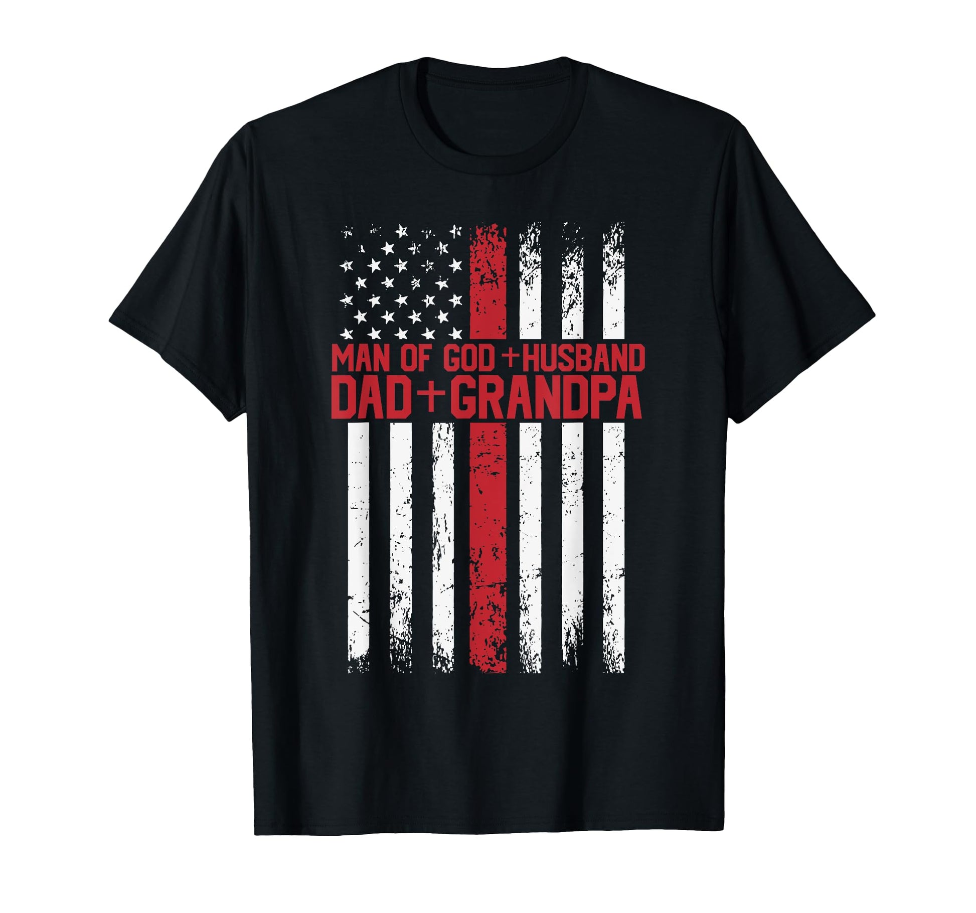 Cross American Flag God Husband Dad T-Shirt - Custom Art Print Unisex - T-Shirt, Sweatshirt, Hoodie