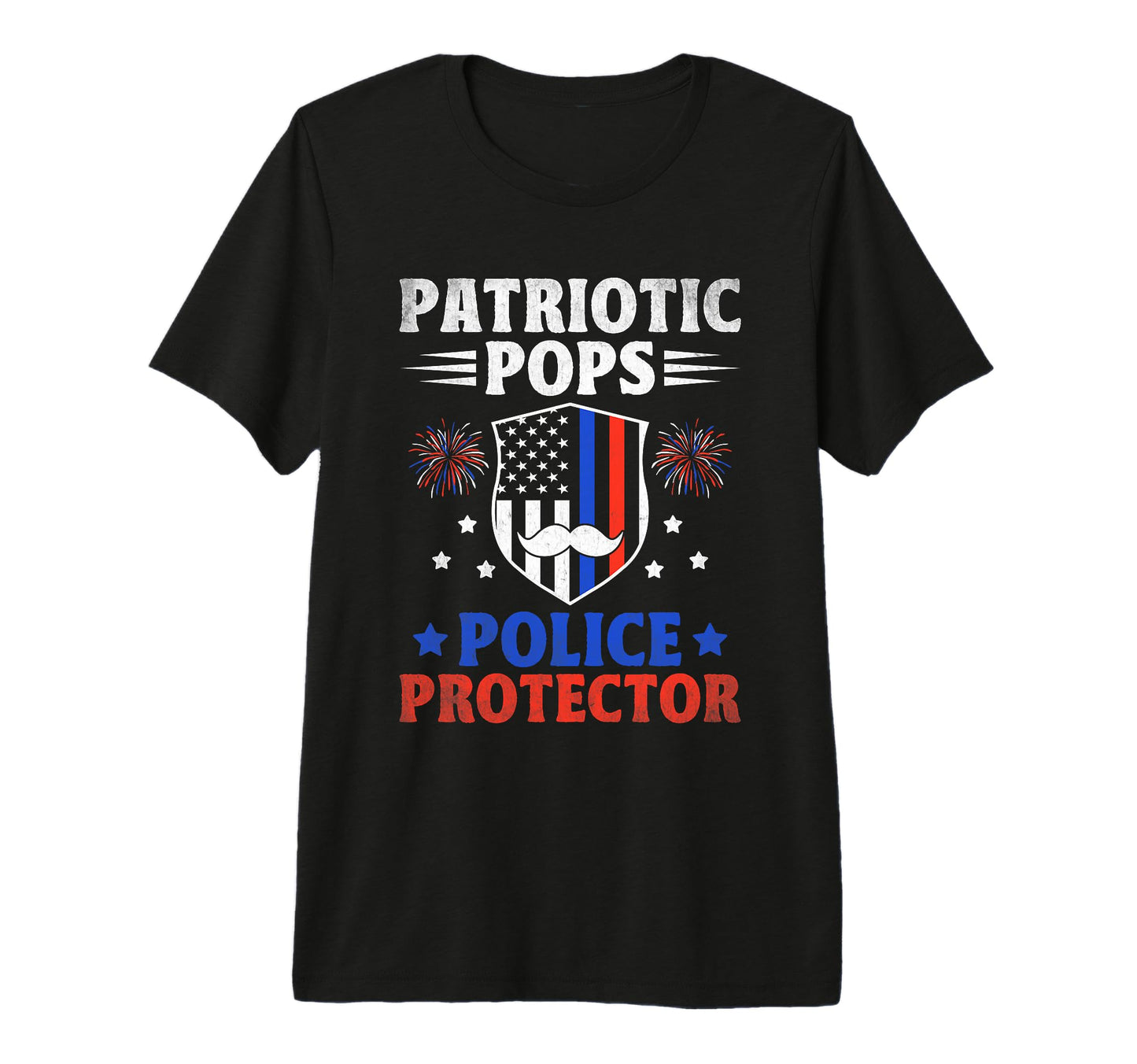 Funny Police Dad 4Th July American Flag T-Shirt - Aesthetic Graphic Unisex - T-Shirt, Sweatshirt, Hoodie