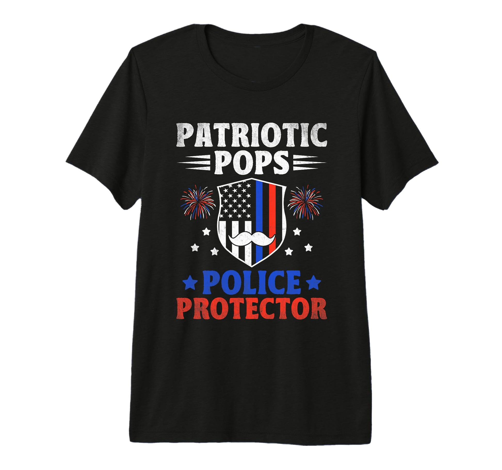Funny Police Dad 4Th July American Flag T-Shirt - Aesthetic Graphic Unisex - T-Shirt, Sweatshirt, Hoodie