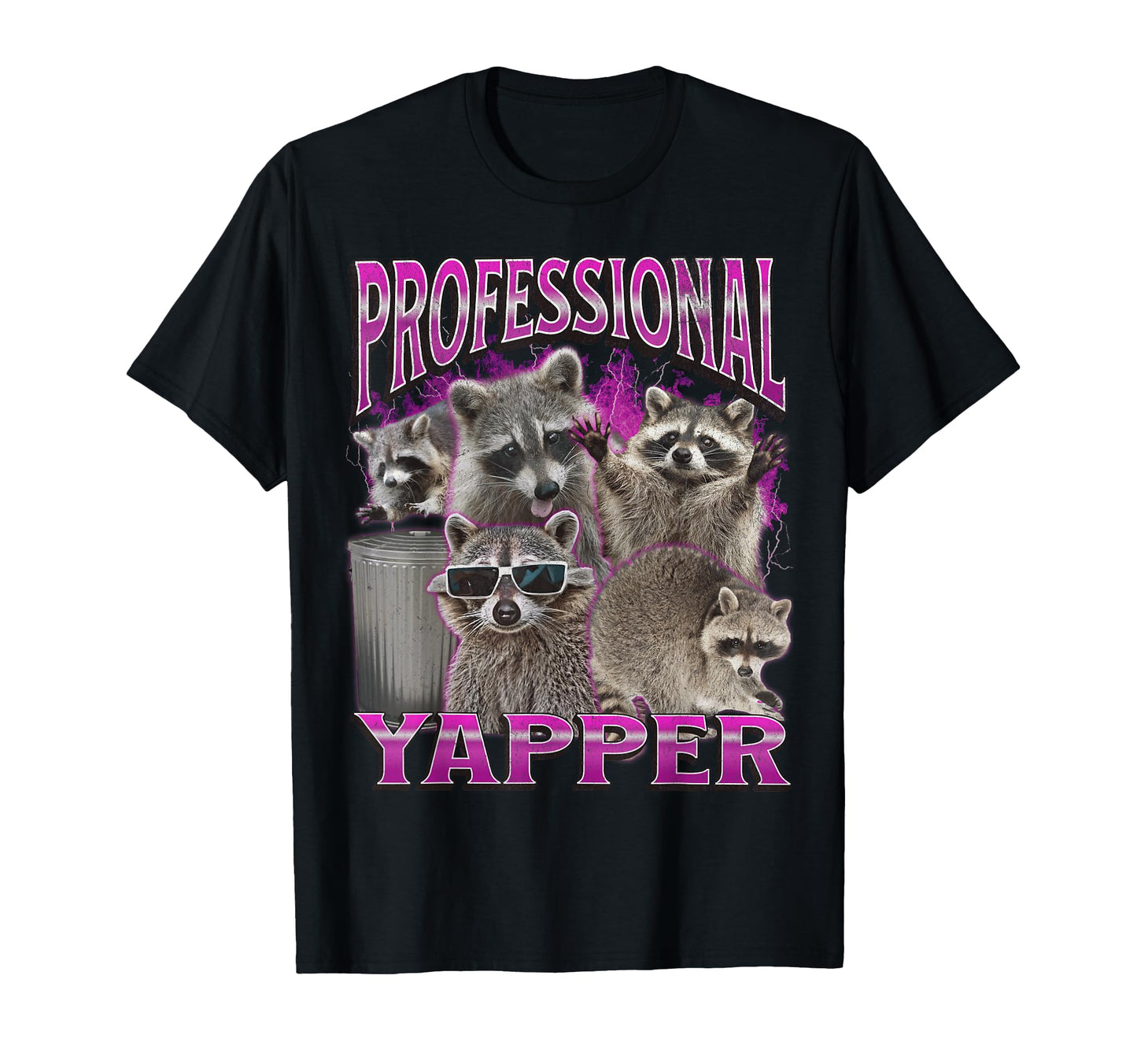 Professional Yapper Funny Raccoon T-Shirt - Aesthetic Graphic for Adults - T-Shirt, Sweatshirt, Hoodie