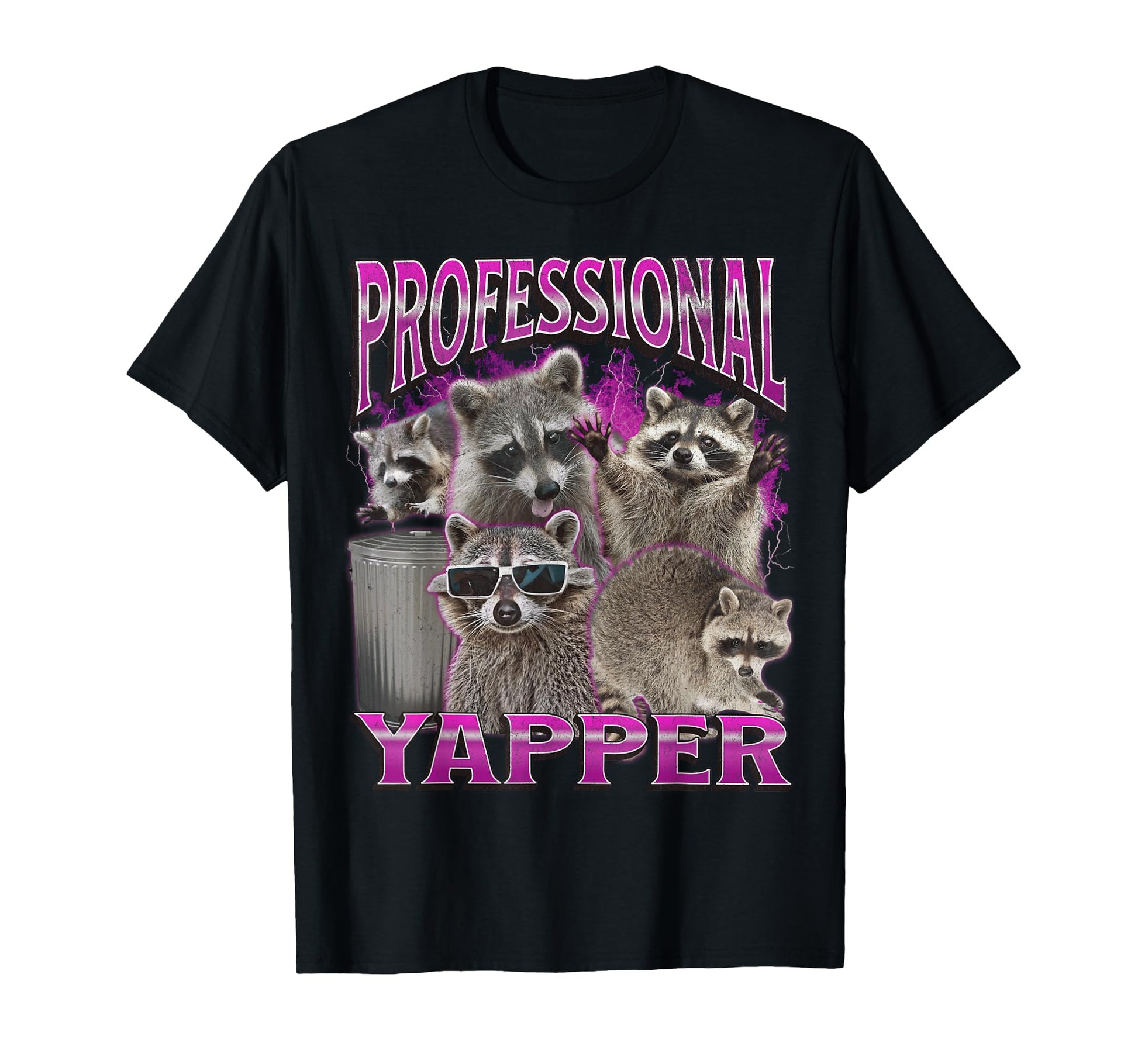Professional Yapper Funny Raccoon T-Shirt - Aesthetic Graphic for Adults - T-Shirt, Sweatshirt, Hoodie