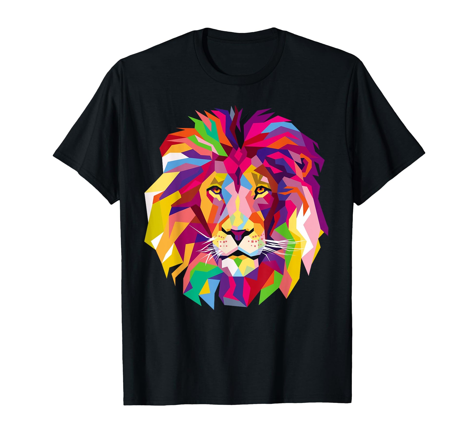 Elegant Lion Head Bright Colorful T-Shirt - Graphic Print Men Women - T-Shirt, Sweatshirt, Hoodie