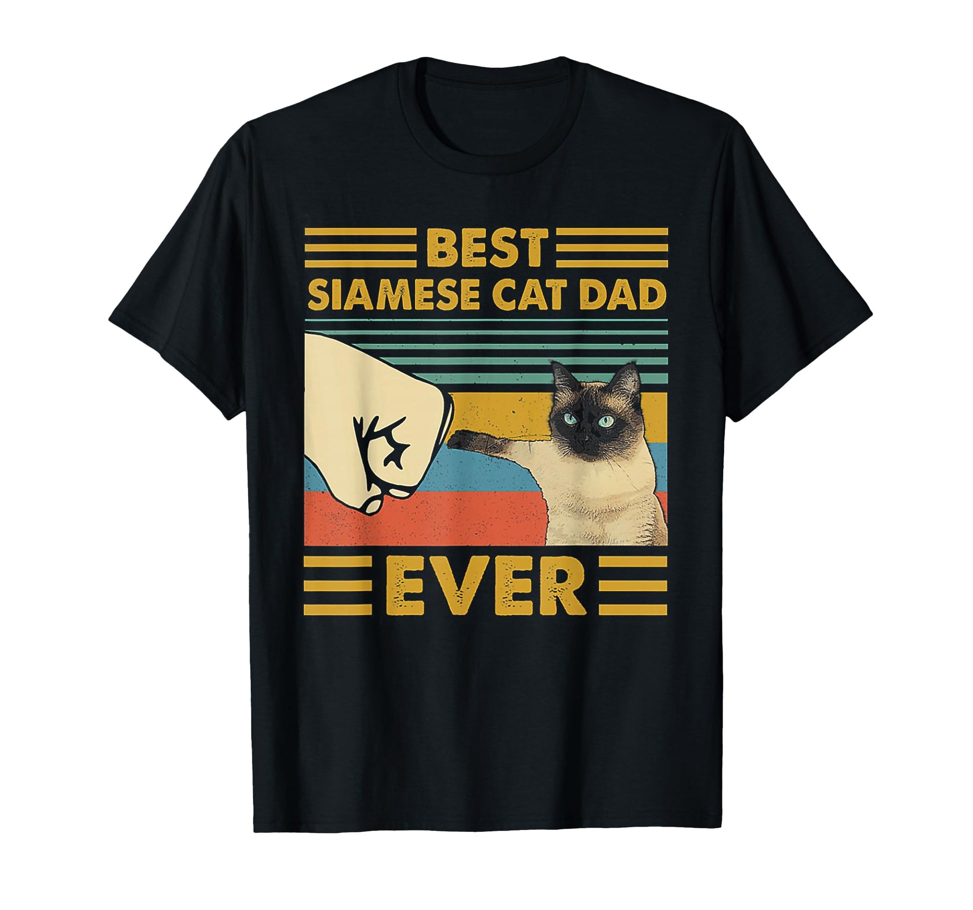 Best Siamese Cat Dad Ever Sunset T-Shirt - Custom Art Print Unisex - T-Shirt, Sweatshirt, Hoodie