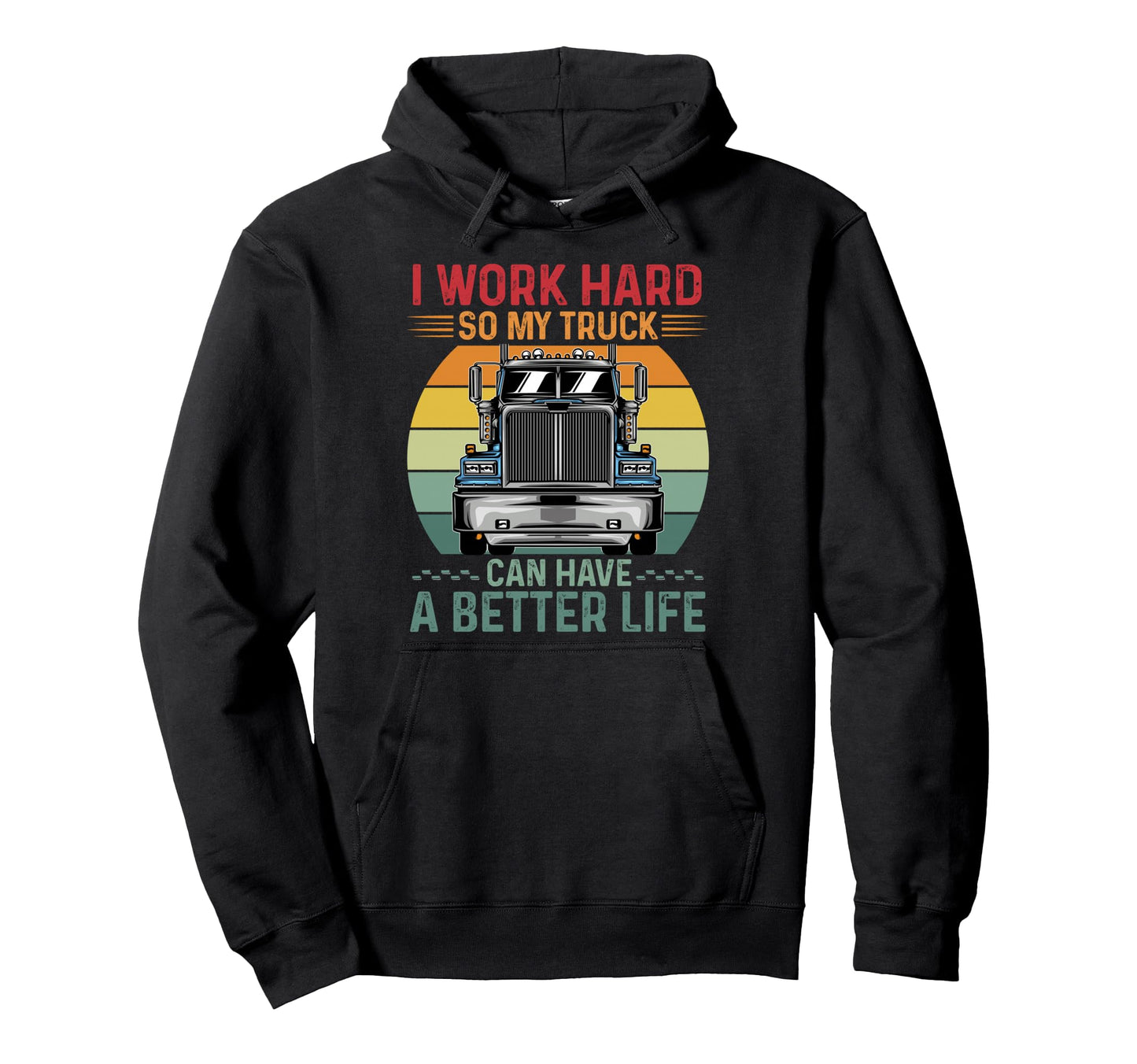Truck Driver Art Dad Trucking Cdl Hoodie - Custom Art Print for Adults - T-Shirt, Sweatshirt, Hoodie