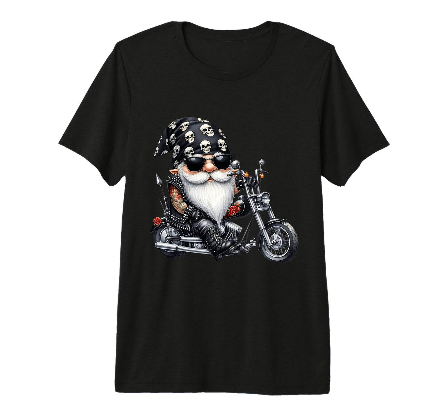 Motorcycle Gnome Retired Biker Dad T-Shirt - Custom Art Print for Adults - T-Shirt, Sweatshirt, Hoodie