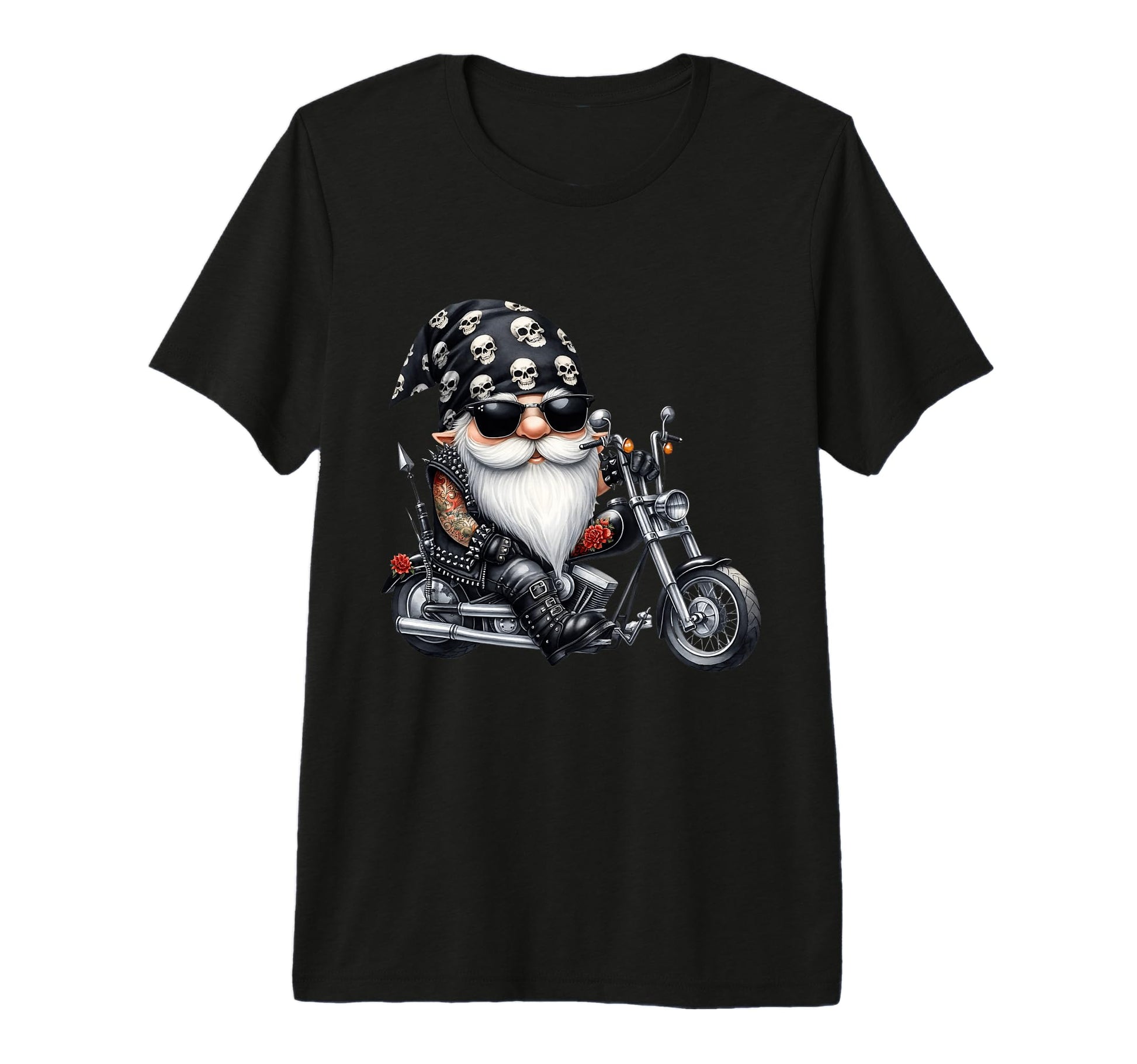 Motorcycle Gnome Retired Biker Dad T-Shirt - Custom Art Print for Adults - T-Shirt, Sweatshirt, Hoodie