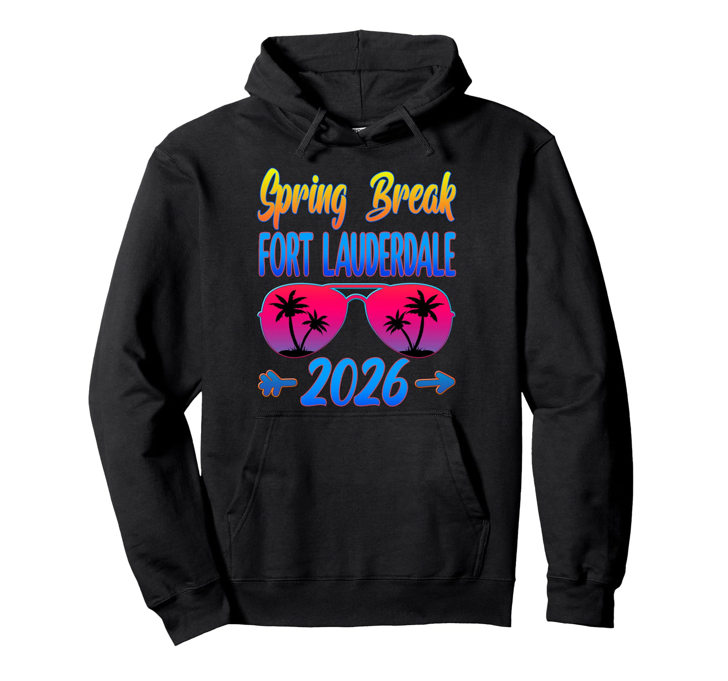Fort Lauderdale Spring Break 2026 Sunglasses Hoodie - Graphic Print Unisex - T-Shirt, Sweatshirt, Hoodie