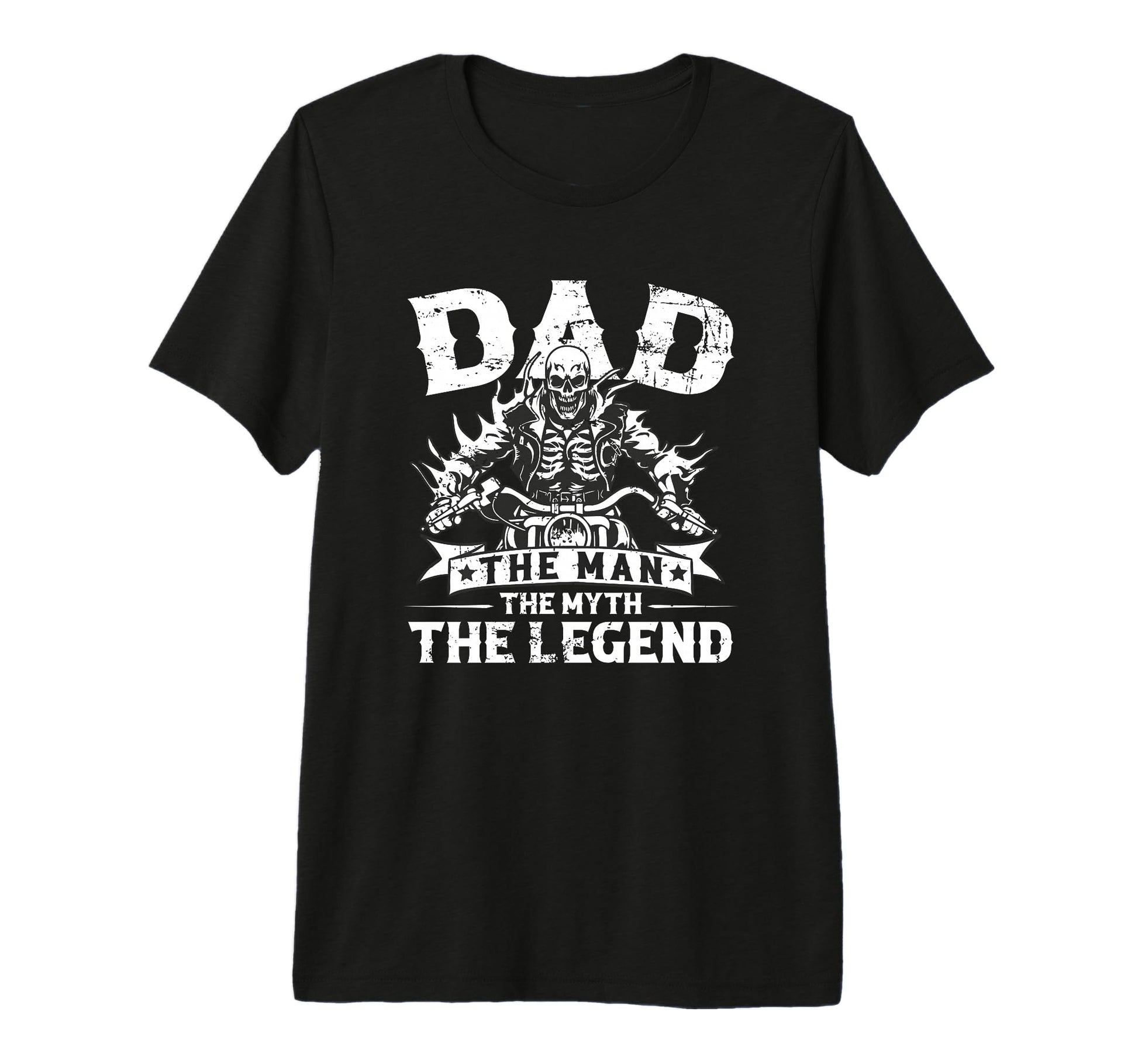 Biker Dad Dad Myth Legend Motorcycle T-Shirt - Novelty Apparel for Adults - T-Shirt, Sweatshirt, Hoodie