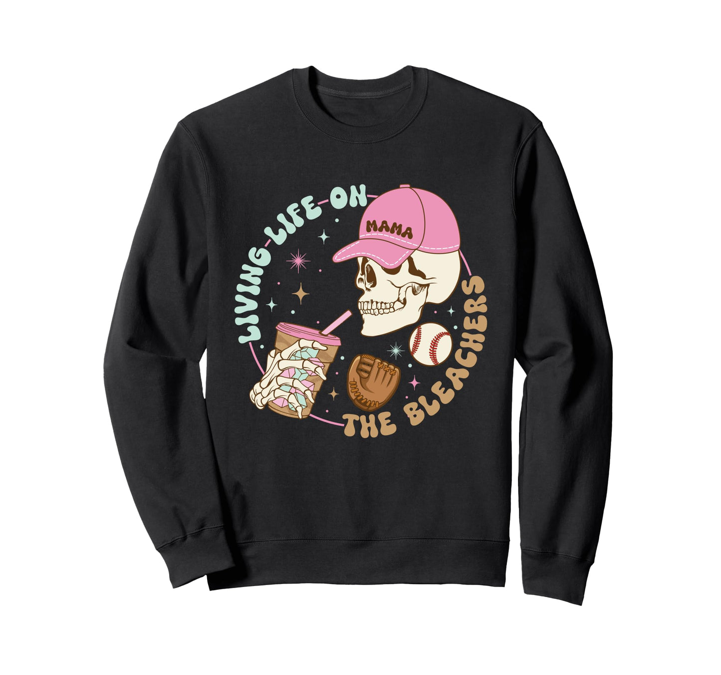 Living Life Bleachers Skull Gift Sweatshirt - Unique Graphic for Adults - T-Shirt, Sweatshirt, Hoodie