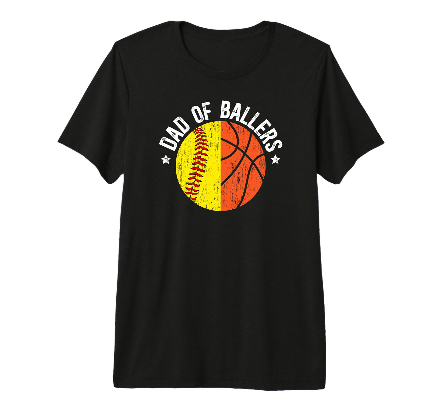 Mens Dad Ballers Basketball Softball Dad T-Shirt - Custom Art Print Unisex - T-Shirt, Sweatshirt, Hoodie