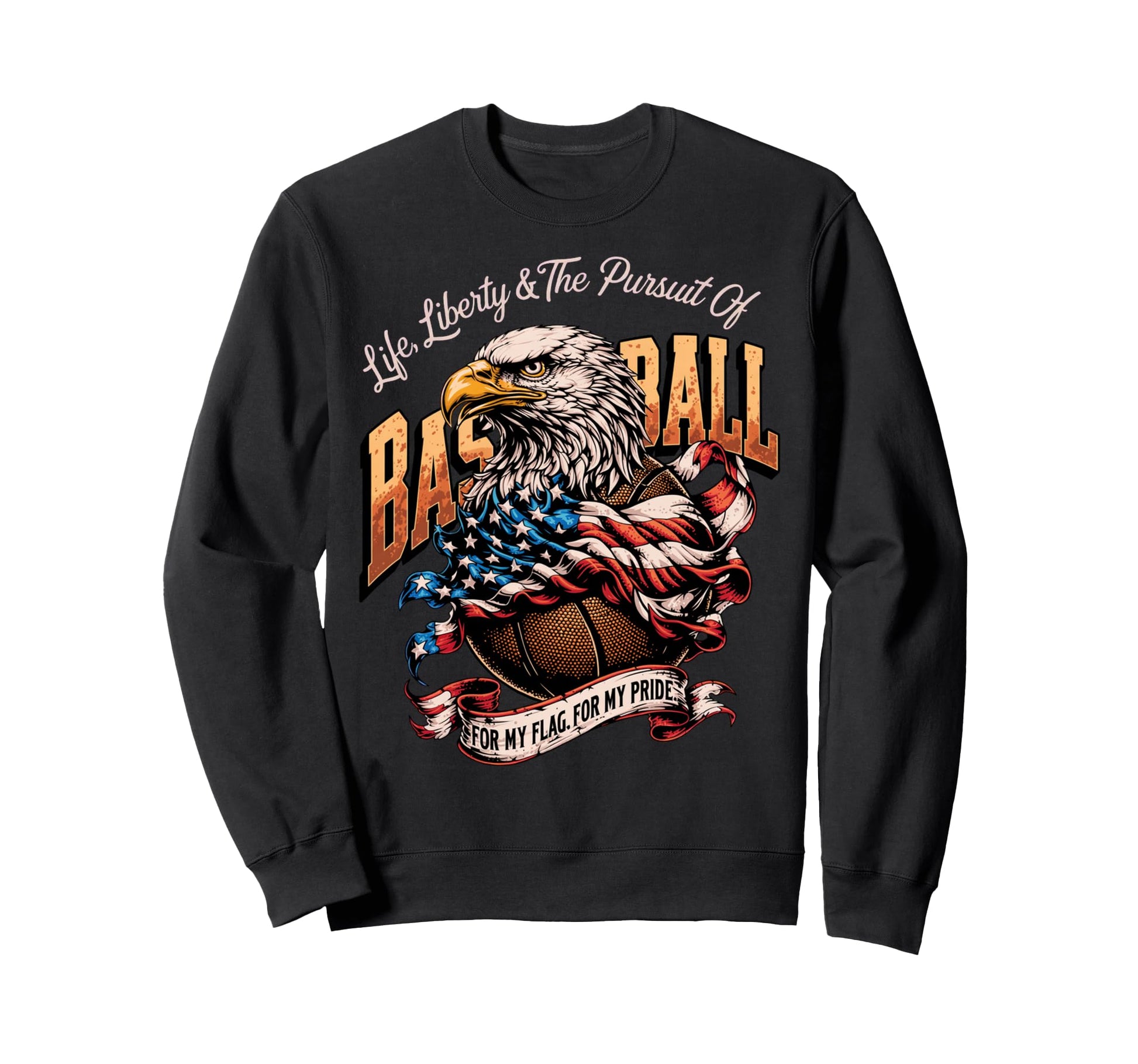Basketball Eagle American Flag Sweatshirt - Trendy Graphic for Adults - T-Shirt, Sweatshirt, Hoodie
