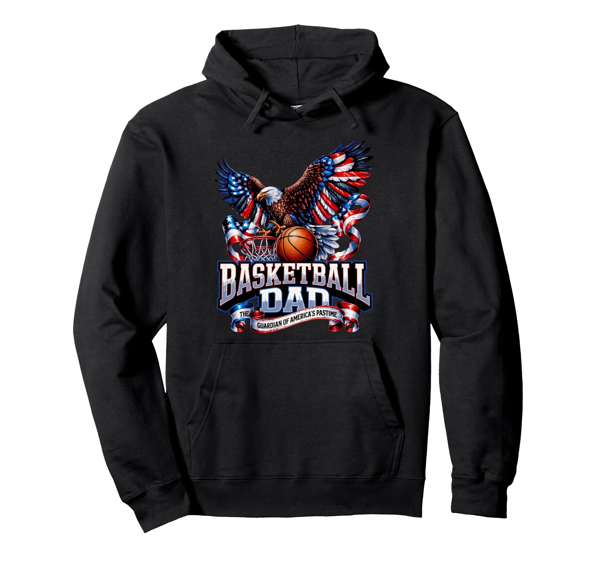 American Flag Basketball Patriotic Us Hoodie - Unique Graphic Unisex - T-Shirt, Sweatshirt, Hoodie