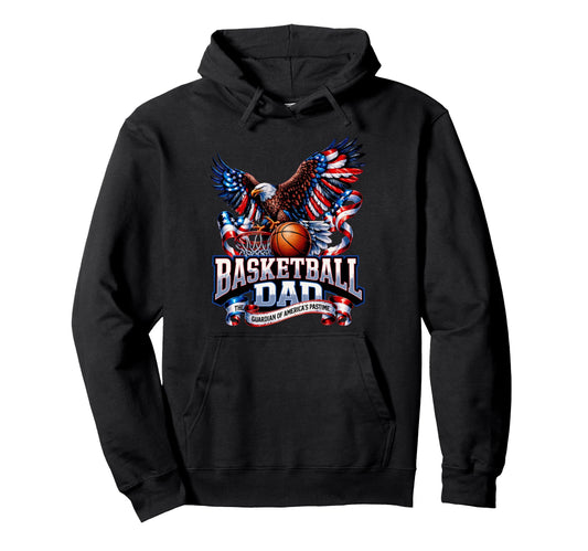 American Flag Basketball Patriotic Us Hoodie - Unique Graphic Unisex - T-Shirt, Sweatshirt, Hoodie