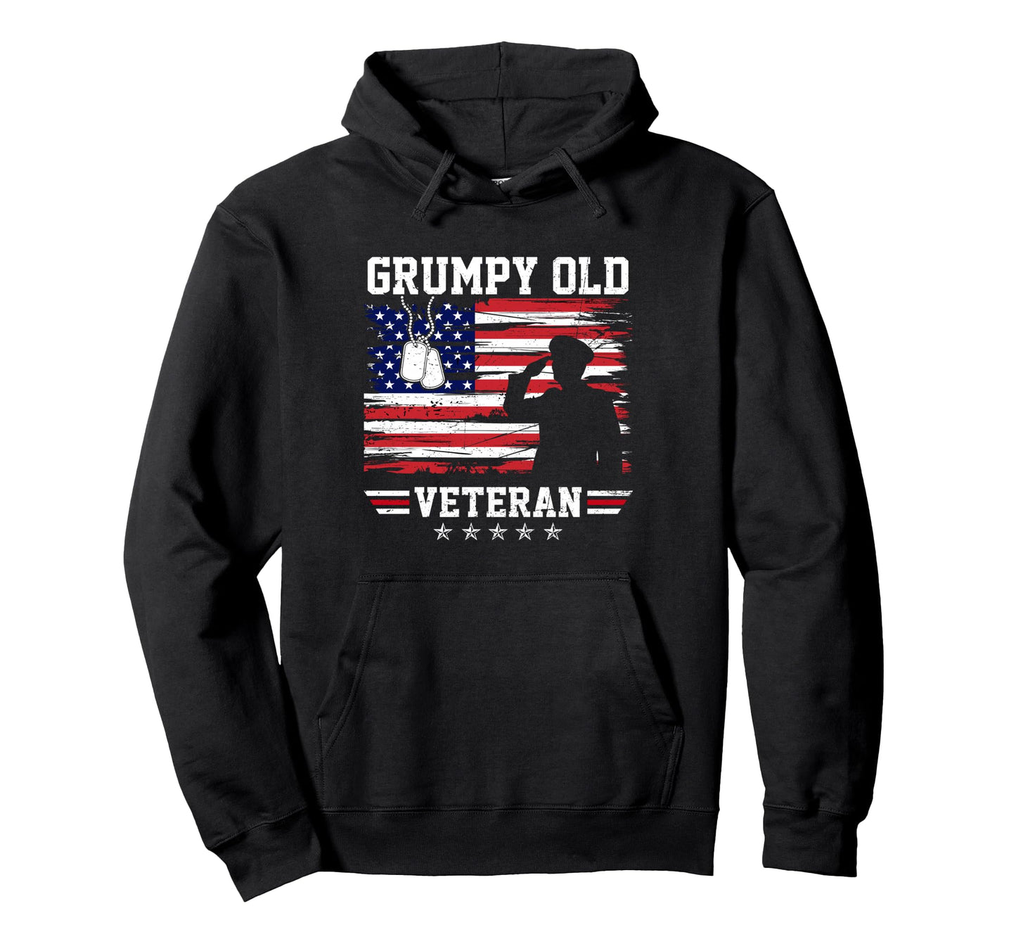 Patriotic Grumpy Old Veteran Hoodie - Fun Novelty Design for Adults - T-Shirt, Sweatshirt, Hoodie