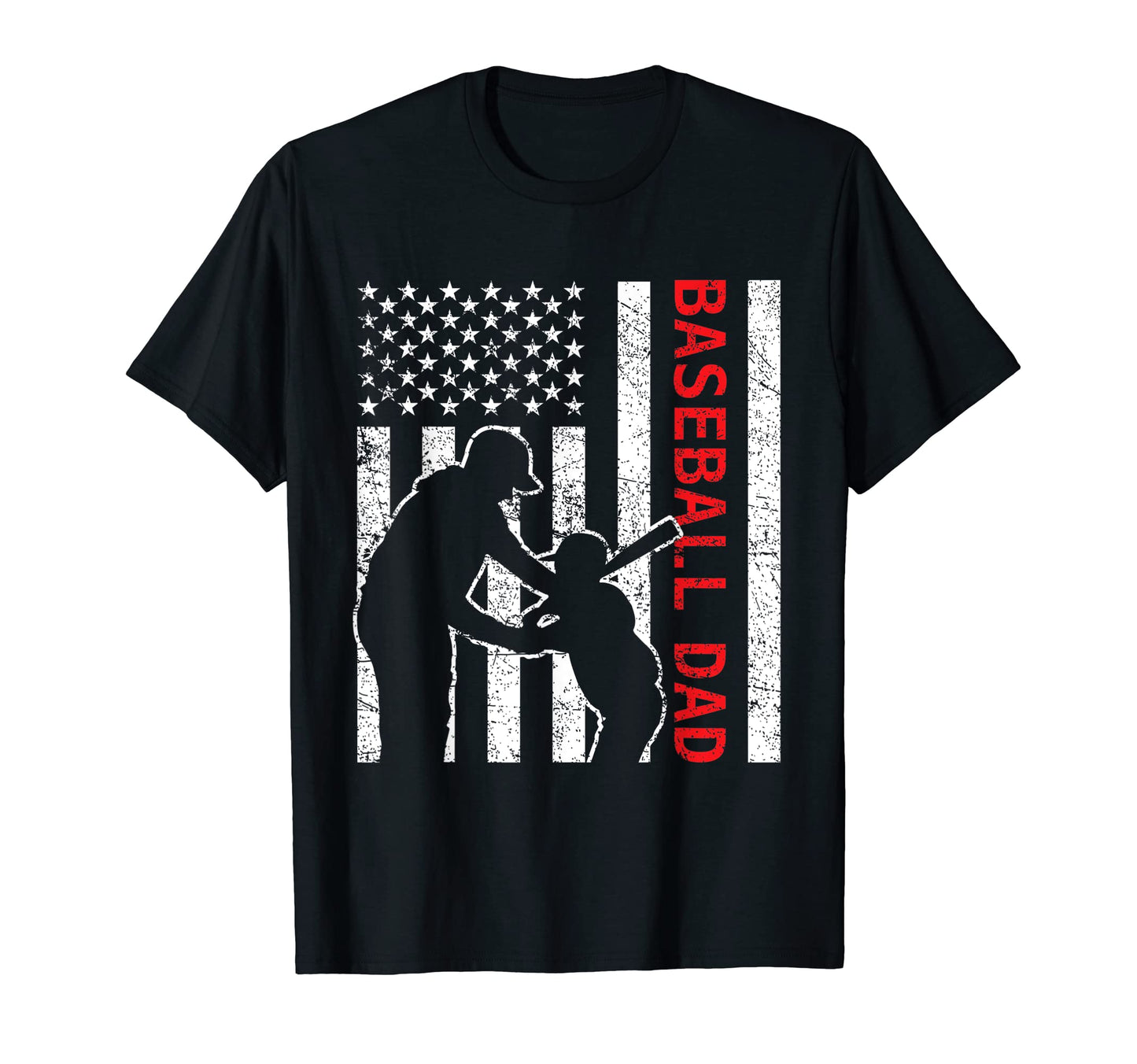 American Flag Pround Baseball Dad T-Shirt - Unique Graphic for Adults - T-Shirt, Sweatshirt, Hoodie