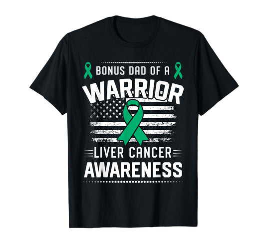Bonus Dad Warrior Liver Cancer T-Shirt - Casual Everyday Wear for Adults - T-Shirt, Sweatshirt, Hoodie