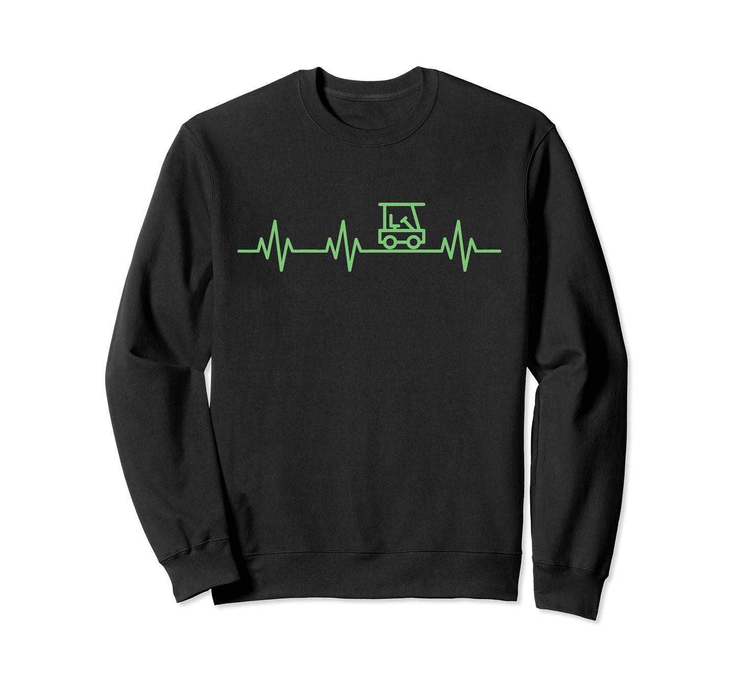 Golf Cart Lifeline Heartbeat Heart Sweatshirt - Trendy Graphic for Adults - T-Shirt, Sweatshirt, Hoodie