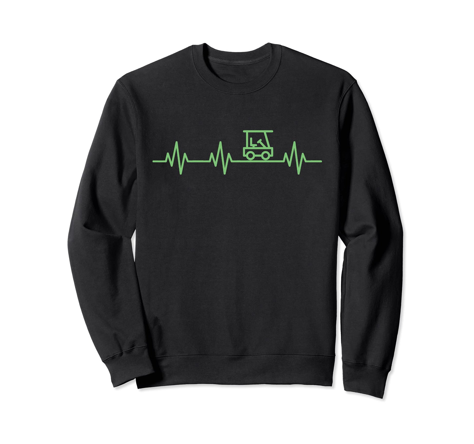 Golf Cart Lifeline Heartbeat Heart Sweatshirt - Trendy Graphic for Adults - T-Shirt, Sweatshirt, Hoodie