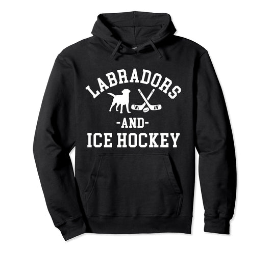 Black Yellow Chocolate Labs Ice Hockey Hoodie - Minimalist Print Unisex - T-Shirt, Sweatshirt, Hoodie