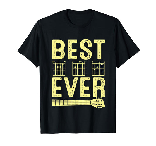 Best Dad Ever Guitar Fathers Day T-Shirt - Custom Art Print for Adults - T-Shirt, Sweatshirt, Hoodie
