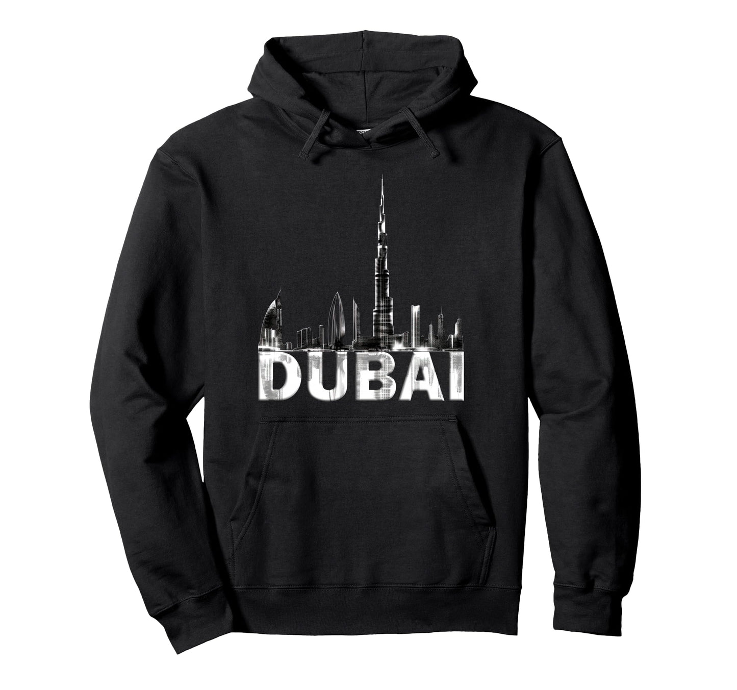 Dubai Burj Khalifa Skyscraper Skyline Hoodie - Minimalist Print Men Women - T-Shirt, Sweatshirt, Hoodie
