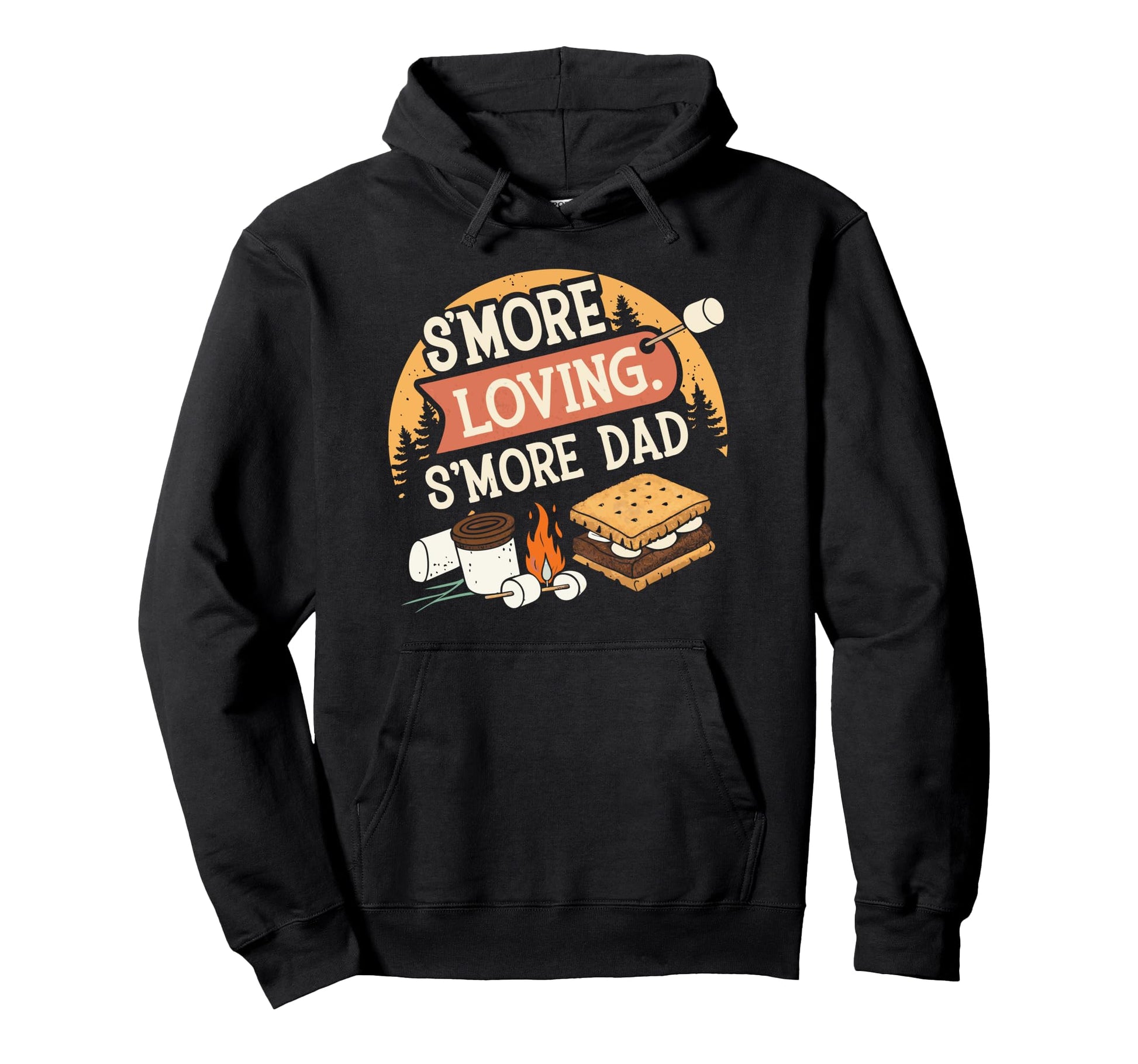Camping Dad Smore Loving Fathers Day Hoodie - Graphic Print for Adults - T-Shirt, Sweatshirt, Hoodie