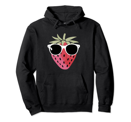 Chic Pop Art Strawberry Sunglasses Hoodie - Custom Art Print Men Women - T-Shirt, Sweatshirt, Hoodie