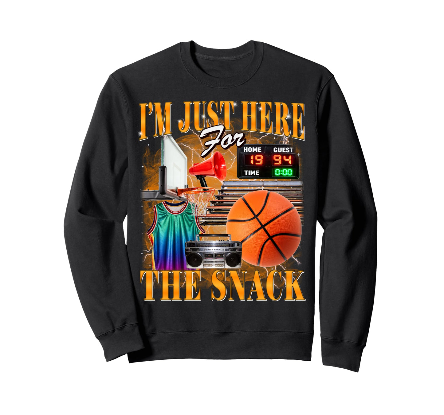 Im Just Here Snack Bootleg 90S Sweatshirt - Trendy Graphic Unisex - T-Shirt, Sweatshirt, Hoodie