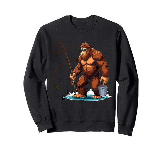 Bassquatch Sasquatch Fisher Bass Sweatshirt - Trendy Graphic Men Women - T-Shirt, Sweatshirt, Hoodie