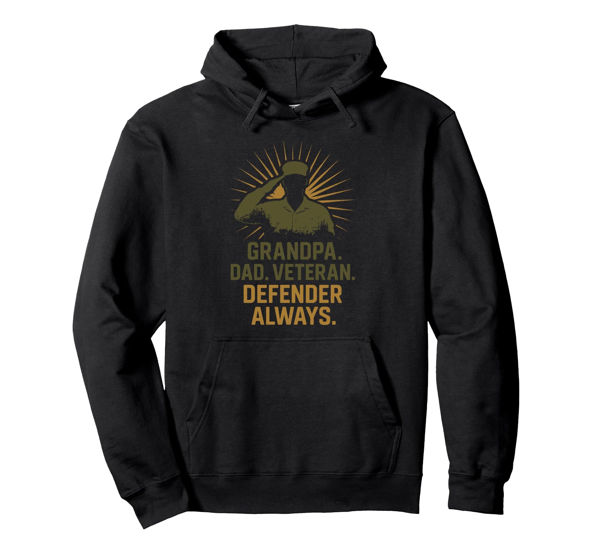 Dad Grandpa Veteran Patriotic Fathers Day Hoodie - Trendy Graphic Men Women - T-Shirt, Sweatshirt, Hoodie