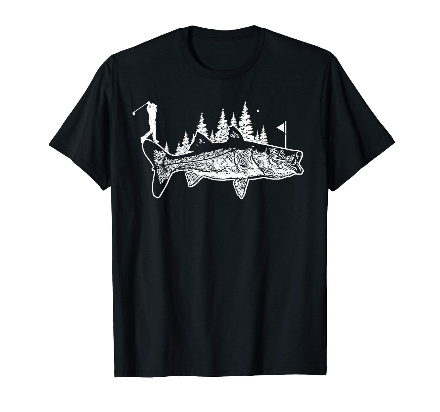 Snook Fishing Gift Golf Fan Golfer T-Shirt - Minimalist Print Men Women - T-Shirt, Sweatshirt, Hoodie