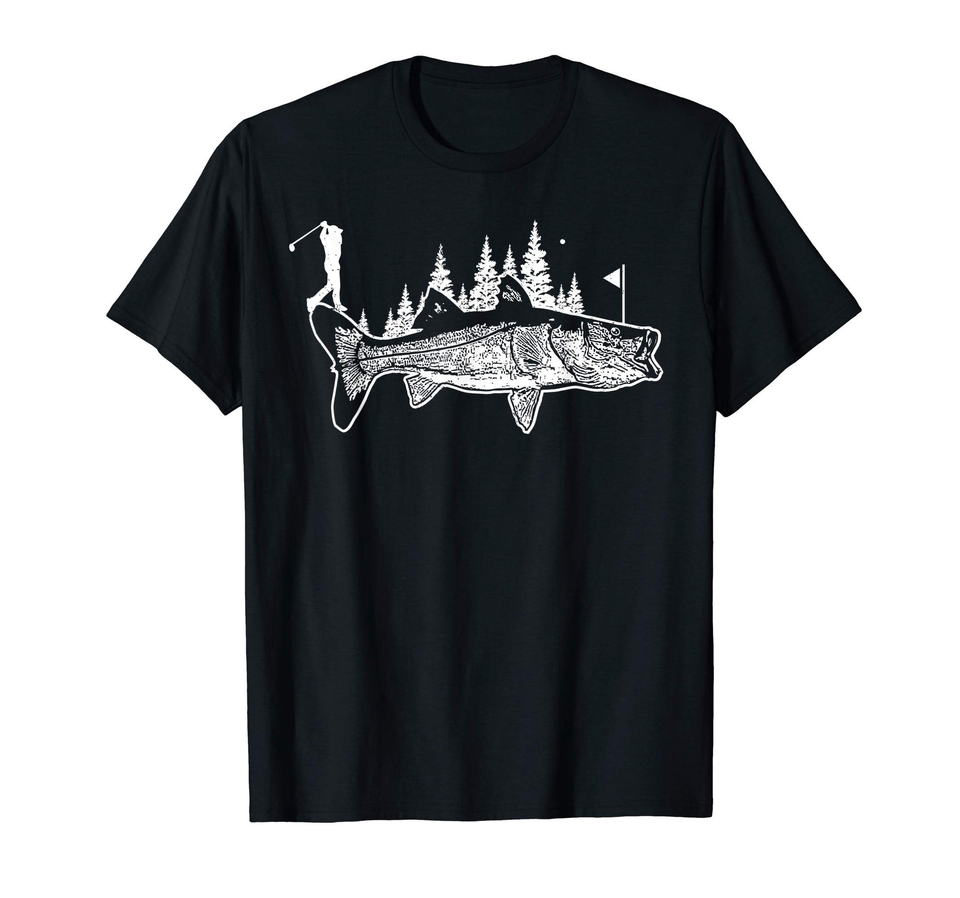 Snook Fishing Gift Golf Fan Golfer T-Shirt - Minimalist Print Men Women - T-Shirt, Sweatshirt, Hoodie