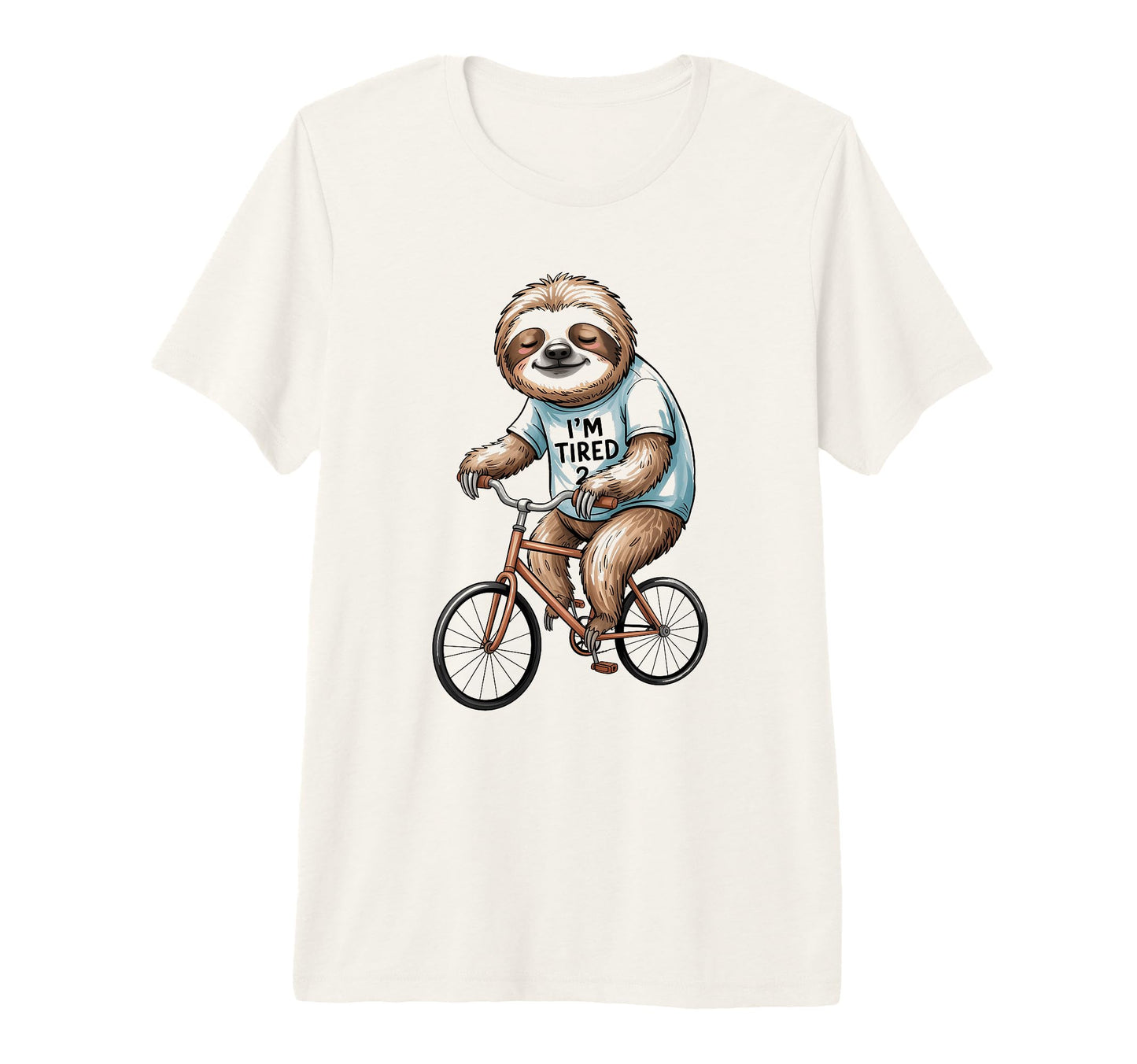 Funny Sloth Cycling Cyclist Bicycle Bike T-Shirt - Graphic Print Men Women - T-Shirt, Sweatshirt, Hoodie