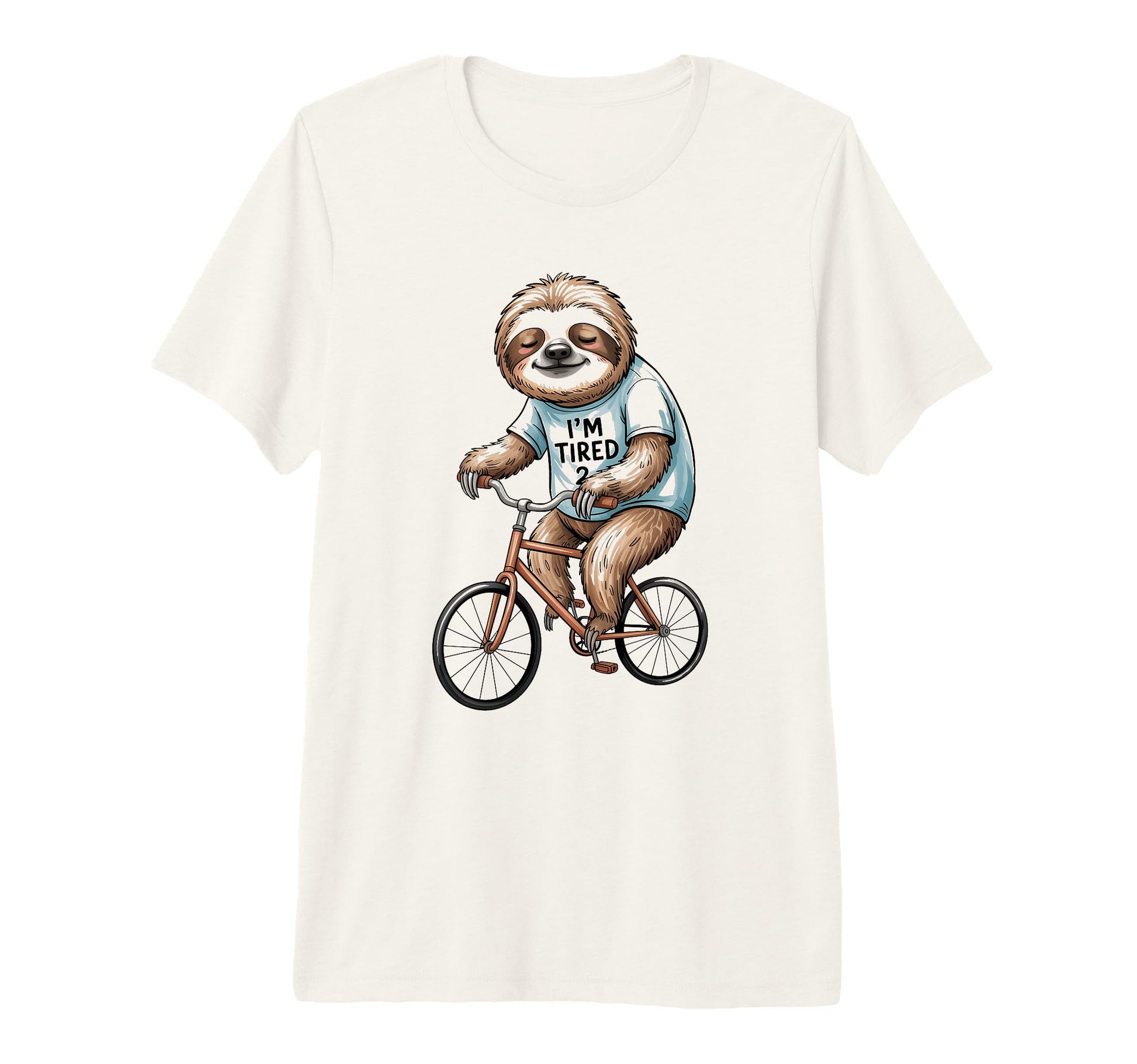 Funny Sloth Cycling Cyclist Bicycle Bike T-Shirt - Graphic Print Men Women - T-Shirt, Sweatshirt, Hoodie
