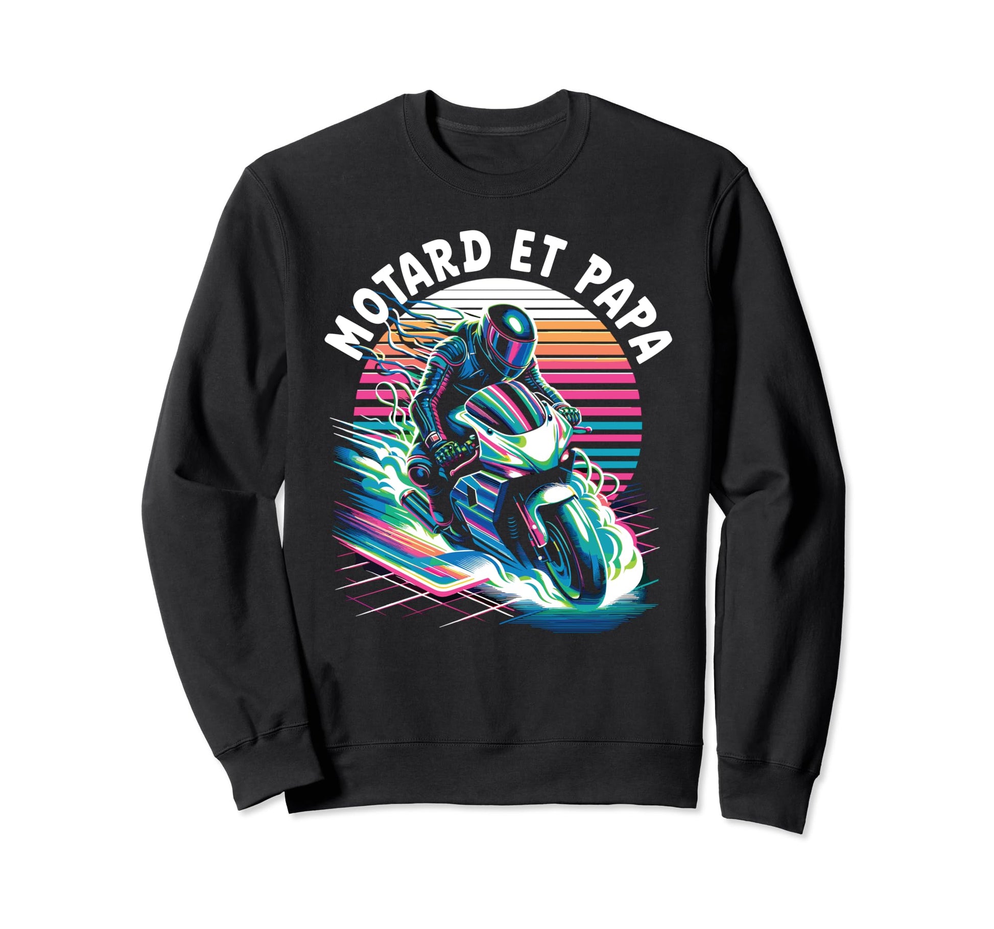 Dad Motorcycle Biker Bald Hairless Sweatshirt - Unique Graphic for Adults - T-Shirt, Sweatshirt, Hoodie