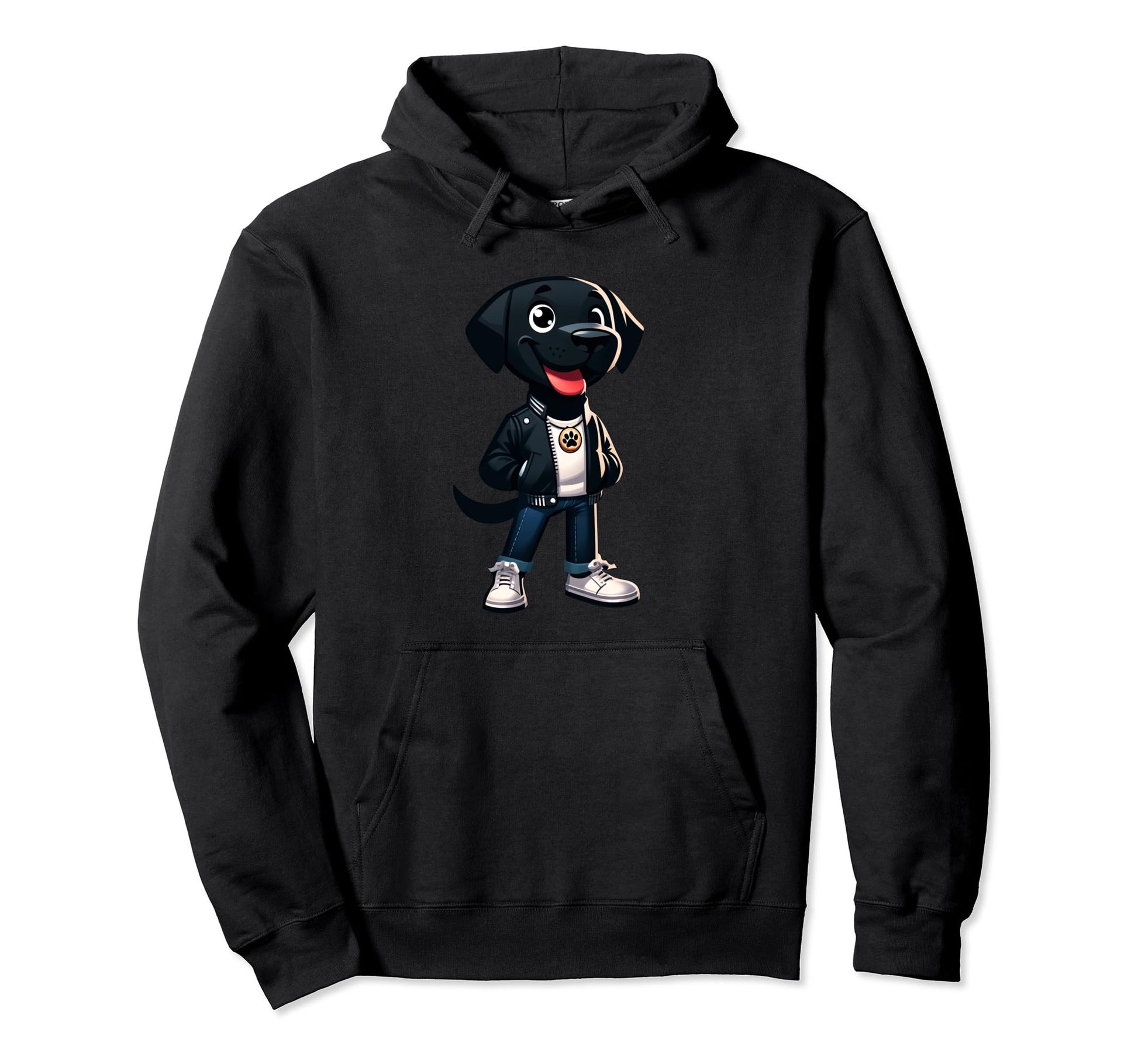 Black Labrador Dog Jacket Outfit Dog Mom Dad Hoodie - Unique Graphic Unisex - T-Shirt, Sweatshirt, Hoodie