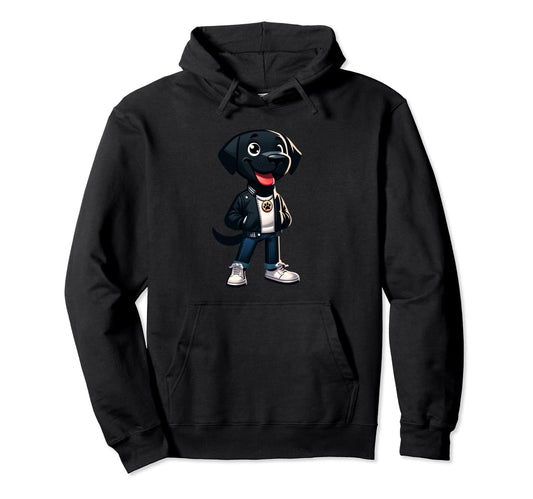 Black Labrador Dog Jacket Outfit Dog Mom Dad Hoodie - Unique Graphic Unisex - T-Shirt, Sweatshirt, Hoodie
