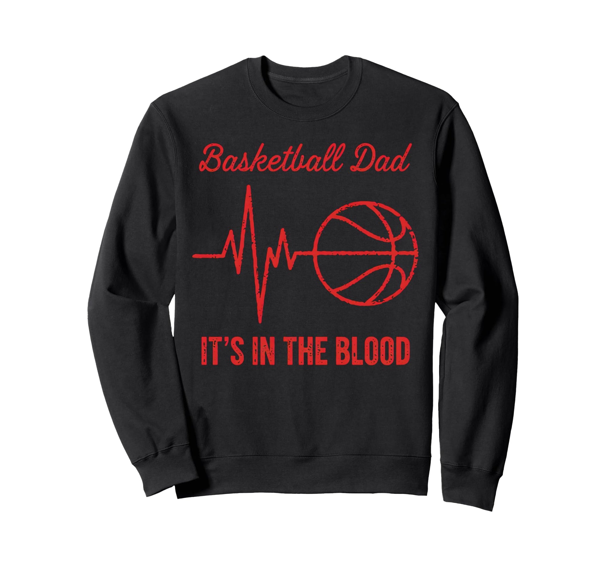 Basketball Dad Basketball Heartbeat Sweatshirt - Aesthetic Graphic Unisex - T-Shirt, Sweatshirt, Hoodie